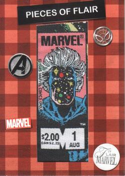 2019 Flair Marvel - Pieces of Flair Comic Corner Patch #POF 14 The Life Of Captain Marvel #1 Front