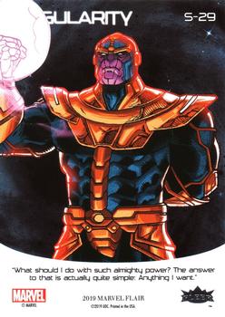 2019 Flair Marvel - Singularity #S-29 Thanos Back