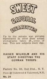 1914-15 Sweet Caporal World War I (T121) #24 Kaiser Wilhelm... Back