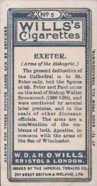 1907 Wills's Arms of the Bishopric #5 Exeter Back