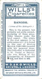 1907 Wills's Arms of the Bishopric #12 Bangor Back