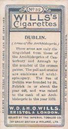 1907 Wills's Arms of the Bishopric #32 Dublin Back