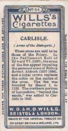 1907 Wills's Arms of the Bishopric #34 Carlisle Back