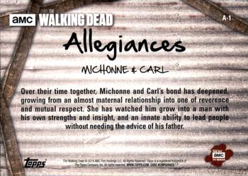 2018 Topps The Walking Dead Season 8 - Allegiances #A-1 Michonne / Carl Back