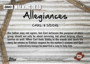 2018 Topps The Walking Dead Season 8 - Allegiances #A-2 Carl / Siddiq Back