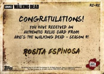 2018 Topps The Walking Dead Season 8 - Costume Relics #RC-RE Rosita Espinosa Back