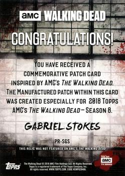 2018 Topps The Walking Dead Season 8 - Manufactured Faction Patch Relic #NNO Gabriel Stokes Back
