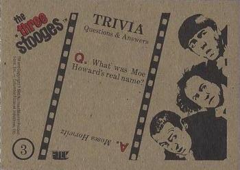 1985 FTCC The Three Stooges Trivia Backs #3 The Three Stooges Back