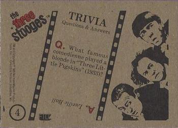 1985 FTCC The Three Stooges Trivia Backs #4 The Three Stooges Back