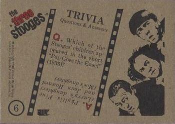 1985 FTCC The Three Stooges Trivia Backs #6 The Three Stooges Back