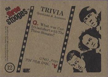 1985 FTCC The Three Stooges Trivia Backs #12 The Three Stooges Back