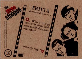 1985 FTCC The Three Stooges Trivia Backs #16 The Three Stooges Back
