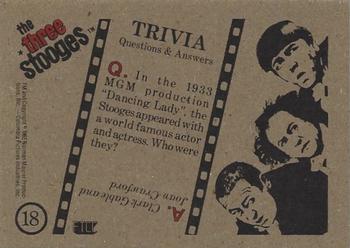 1985 FTCC The Three Stooges Trivia Backs #18 The Three Stooges Back