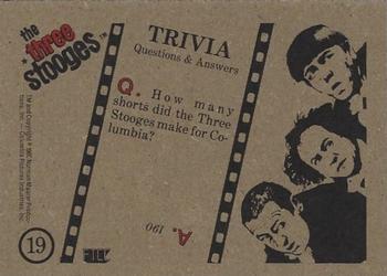 1985 FTCC The Three Stooges Trivia Backs #19 The Three Stooges Back