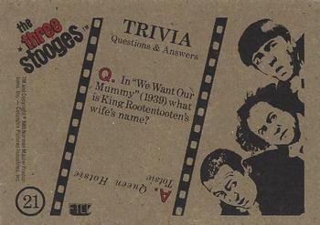 1985 FTCC The Three Stooges Trivia Backs #21 The Three Stooges Back