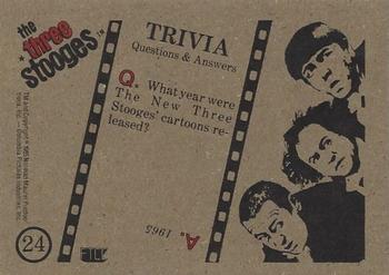 1985 FTCC The Three Stooges Trivia Backs #24 The Three Stooges Back