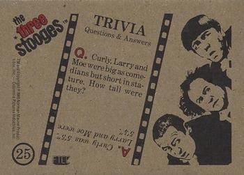 1985 FTCC The Three Stooges Trivia Backs #25 The Three Stooges Back