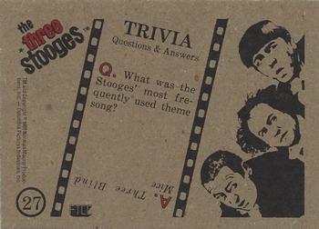 1985 FTCC The Three Stooges Trivia Backs #27 The Three Stooges Back