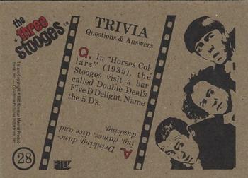 1985 FTCC The Three Stooges Trivia Backs #28 The Three Stooges Back