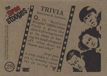 1985 FTCC The Three Stooges Trivia Backs #29 The Three Stooges Back