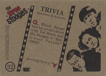 1985 FTCC The Three Stooges Trivia Backs #32 The Three Stooges Back