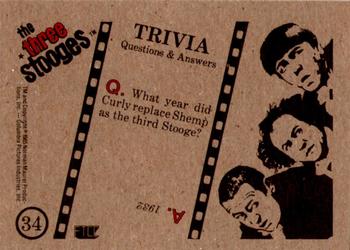 1985 FTCC The Three Stooges Trivia Backs #34 The Three Stooges Back