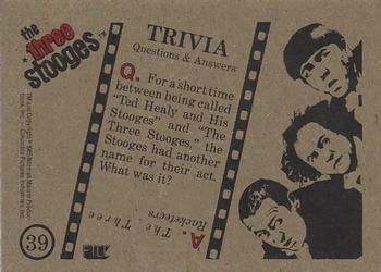 1985 FTCC The Three Stooges Trivia Backs #39 The Three Stooges Back
