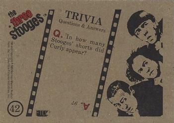 1985 FTCC The Three Stooges Trivia Backs #42 The Three Stooges Back
