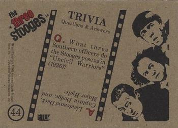 1985 FTCC The Three Stooges Trivia Backs #44 The Three Stooges Back