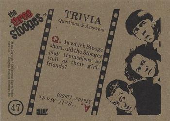 1985 FTCC The Three Stooges Trivia Backs #47 The Three Stooges Back