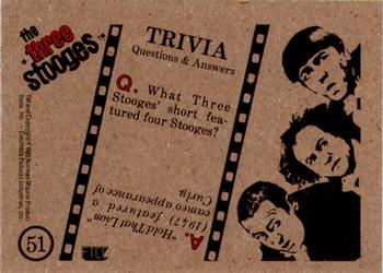 1985 FTCC The Three Stooges Trivia Backs #51 The Three Stooges Back