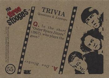 1985 FTCC The Three Stooges Trivia Backs #55 The Three Stooges Back