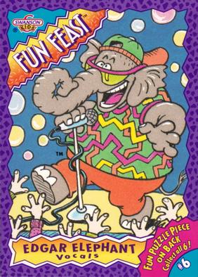 1992 Swanson Kids Fun Feast Band #6 Edgar Elephant Front