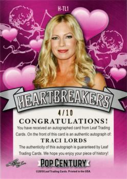 2019 Leaf Metal Pop Century - Heartbreakers Autographs Pink #H-TL1 Traci Lords Back