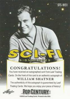2019 Leaf Metal Pop Century - Sci-Fi Signatures #SFS-WS1 William Shatner Back