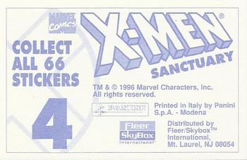 1996 Panini Fleer/SkyBox X-Men Sanctuary Collectible Stickers #4 X-Men Back