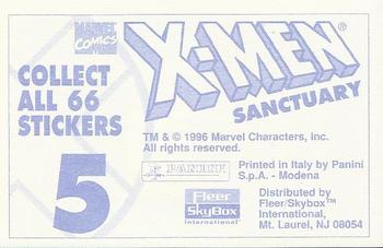 1996 Panini Fleer/SkyBox X-Men Sanctuary Collectible Stickers #5 X-Men Back