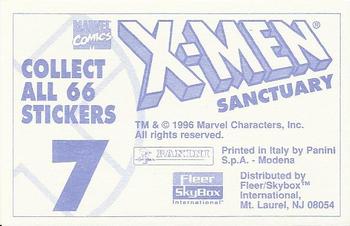 1996 Panini Fleer/SkyBox X-Men Sanctuary Collectible Stickers #7 X-Men Back