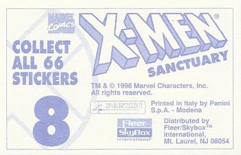 1996 Panini Fleer/SkyBox X-Men Sanctuary Collectible Stickers #8 X-Men Back