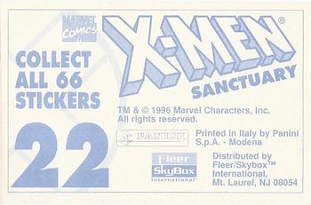 1996 Panini Fleer/SkyBox X-Men Sanctuary Collectible Stickers #22 X-Men Back