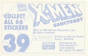 1996 Panini Fleer/SkyBox X-Men Sanctuary Collectible Stickers #39 X-Men Back