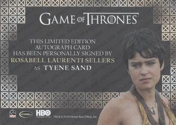 2019 Rittenhouse Game of Thrones Inflexions - Autographs Valyrian Steel #NNO Rosabell Laurenti Sellers Back