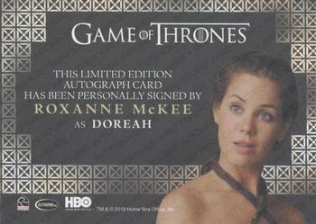 2019 Rittenhouse Game of Thrones Inflexions - Autographs Valyrian Steel #NNO Roxanne McKee Back