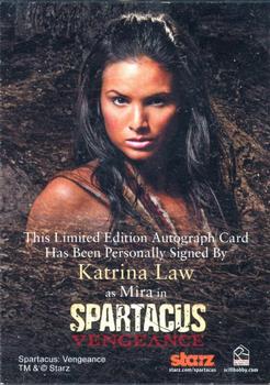 2013 Rittenhouse Spartacus Vengeance - Autographs #NNO Katrina Law Back