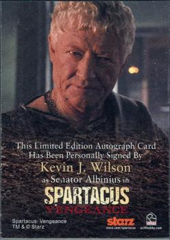 2013 Rittenhouse Spartacus Vengeance - Autographs #NNO Kevin J. Wilson Back