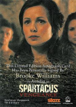2013 Rittenhouse Spartacus Vengeance - Autographs #NNO Brooke Williams Back