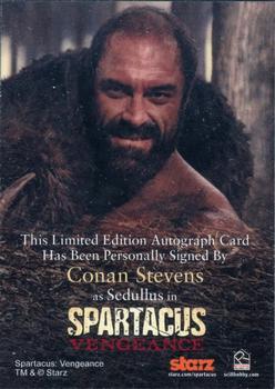 2013 Rittenhouse Spartacus Vengeance - Autographs #NNO Conan Stevens Back