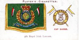 1924 Player's Drum Banners & Cap Badges #18 5th Royal Irish Lancers Front