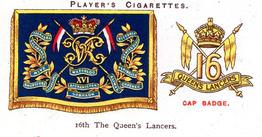 1924 Player's Drum Banners & Cap Badges #19 16th The Queen's Lancers Front