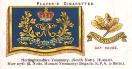 1924 Player's Drum Banners & Cap Badges #35 Nottinghamshire Yeomanry Front